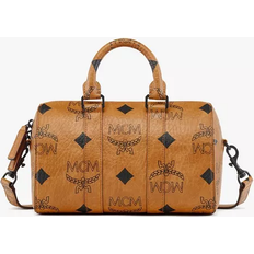 MCM Maxi Visetos Aren Boston Bag - Cognac