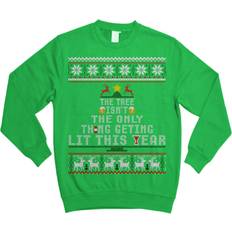 Clothing Tree Isn't The Only Thing Getting Lit This Year Funny Drinking Ugly Sweater Shirt Noel Merry Xmas Sweatshirt Irish Green