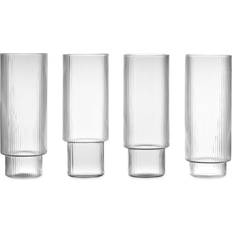 Grey Drink Glasses Ferm Living Ripple Long Drink Glass 30cl 4pcs