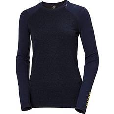 Helly Hansen Helly-Hansen Womens LIFA Merino Midweight Graphic Crew Base Layer Shirt, 597 Navy