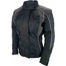 Bores Shanon Damen Motorrad Textiljacke, schwarz-grau, Größe