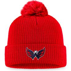 NHL Beanies Fanatics Branded Washington Capitals Core Primary Logo Cuffed Knit Hat with Pom - Red