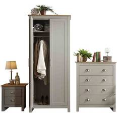 Clothing Storage on sale GFW Lancaster Grey Wardrobe 3pcs