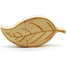 Keshen Ants Wooden Cute Leaf Shape Flash Drive 64G, White