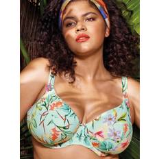 Bleu Hauts de bikini Elomi Haut de Maillot de Bain Emboitant - Vert Floral