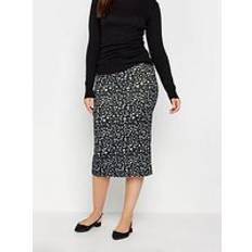 LTS Tall Printed Midi Skirt Black