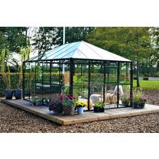 Scandic Greenhouse Fritstående drivhuse Scandic Greenhouse Frej 12.8m² 4mm Sort Aluminium Hærdet glas