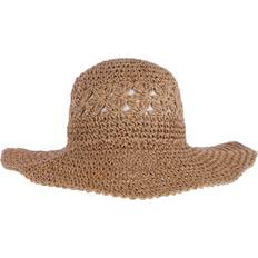 Brown Hats David & Young Hand Crochet Straw Sun Hat Women