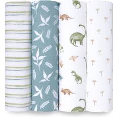 Aden + Anais Essentials Cotton Muslin Swaddles 4-pack Dino Jungle