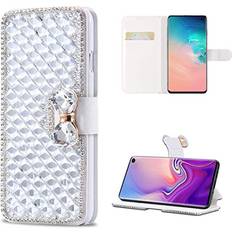 Mobile Phone Accessories Omio for Samsung Galaxy S10E Wallet Case Luxury Bling Diamond Card Holder Full Body Shell Case with Stand Feature Cash Pocket Sparkle Crystal Bowknot Shockproof Non-Slip Flip Cover for Galaxy S10E