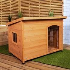 Samuel Alexander 1.16m Large Outdoor Garden Wooden Dog House Kennel with