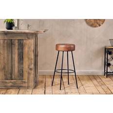 Nkuku Veer Leather Seating Stool