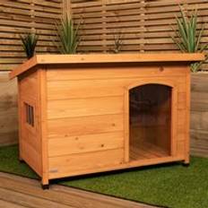 Samuel Alexander 72cm 1.04m Medium Outdoor Garden Cosy Wooden Dog House Kennel with