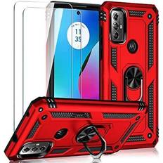 for Moto G Play 2023 Moto G Pure Moto G Power 2022 Case, with [2 Packs] Tempered Glass Screen Protector, Military-Grade Shockproof Phone Case