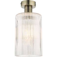 F - Mässing Takplafonder Dar Lighting Dar Emerson Cylinder Ceiling Flush Light