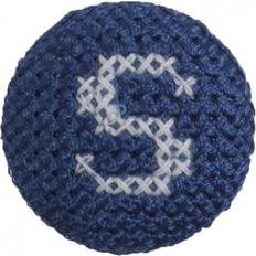 Trimits Cross Stitch Alphabet Buttons White on Blue Letter S each