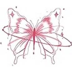 Pink Body Makeup Goddis Girly Pink Butterfly Tattoo Sticker Täcker Ärr Fräsch Och Söt Anti-Rub Tillfälliga Tatueringar Tillfällig Tatuering