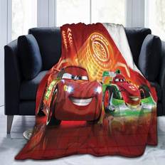 KEROTA 125CM X 150CM Vintage Cars Lightning Mcqueen Ultra-Soft Micro Fleece Blankets