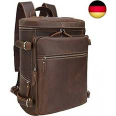 Tiding leder rucksack herren 15,6 zoll laptop-tasche für männer trolly strap, Neutral