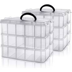 Belle Vous Kurtzy 3 Tier Clear Storage Box