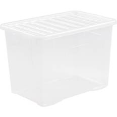 80l plastic storage box Wham Wham 80L Clear Lid Storage Box