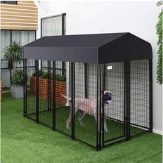 Pets Unho 64.9" High Metal Welded Secure Wire Dog Cages Giant Huge Dog Kennel Fence