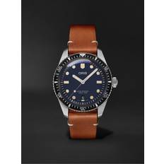 Oris Divers Sixty-Five Date Automatic 40mm and Leather Watch, Ref. No. 01 733 7707 4055-07 5 20 45 Men Blue