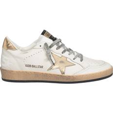 GOLDEN GOOSE Ball Star Leather Sneakers - Milk/Gold