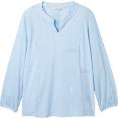 Tom Tailor Dame Bluser Tom Tailor Tom Tailor Women Bluse lyseblå offwhite lyseblå offwhite