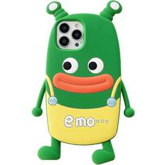 Mascot Kawaii Phone Cases Apply to iPhone 13ProMax,Cute Cartoon Frog Overalls Phone Case Unique Fun Cover Case 3D Phone Case Soft Silicone Shockproof Cover