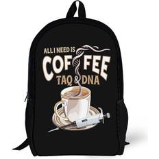 Brown - Women School Bags BearLad Backpacks PCR for Scientists All I Need Is Coffee Taq And DNA 17inch School Bag