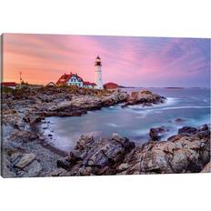 Longshore Tides Cape Elizabeth Fiery Sunset, Portland Framed Art