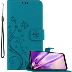 Cadorabo Blue Flower Case for Nokia 5.4 Cover Book Wallet Protection PU Leather Flip Etui magnetic closure standing function card slots