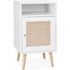 Rattan Bedside Tables Sweeek Scandi-Style Boheme Blanc Cassé Bedside Table