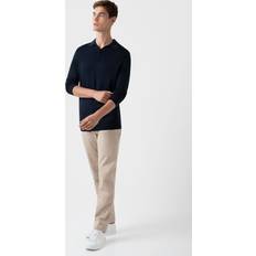 Sunspel Men's Extra-Fine Merino Polo Shirt - Light Navy