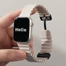 Shein 1pc Liquid Silicone Sport Style Magnetic Watch Band Compatible With Apple Watch Ultra2/Ultra/S9/8/7/6/5/4/3/Se2/Se