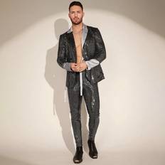 Men - Silver Suits Shein Men's Casual Suit 2pcs/Set