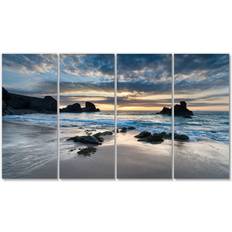 Blue Wall Decorations Design Art Beautiful Porthcothan Bay - Seashore Canvas Print Framed Art