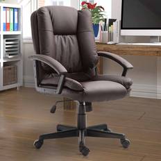 Brown Chairs Homcom Swivel Executive Mid Office Chair