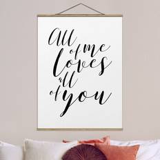 Chêne Affiches Klebefieber Tableau En Tissu Avec Porte All Of Me Loves All Of You Affiche