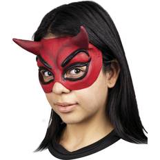 Red Half Masks Fancy Dress Horror-Shop Teufels Halbmaske rot für Halloween & Fasching