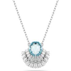 Jewellery Swarovski Idyllia pendant, Shell, Blue, Rhodium plated