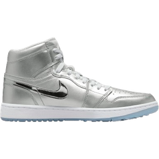 Laced - Men Golf Shoes Nike Air Jordan 1 High G NRG M - Metallic Silver/Photon Dust/White