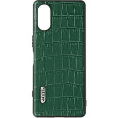 Coque Sony Xperia 5 V Cuir Croco Série Crocs Wild Vert