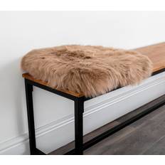 Canora Grey Square Sheepskin Pad Chair Cushions Brown