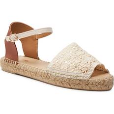 Slip-on Espadrilles Geox Damen LAMPEDUSA Wedge Sandal, Sand/Cognac