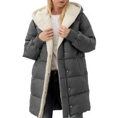 Jackets Womens Winter Warm Coats Sherpa Fleece Lined Long Hooded Puffer Jacket