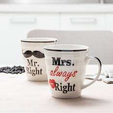 Aucune 2 Cups Mr And Mrs Right Mug Cup