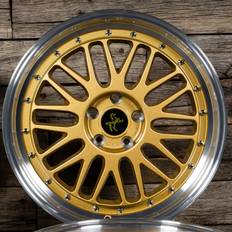 19" - 5/112 - 8,5" Autofelgen Keskin KT22 RETRO gold lip polished 8.5Jx19 5x112 ET30