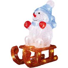 Multifarvet Julelamper Veli Line Snowman on Sled Multi Julelampe 32cm